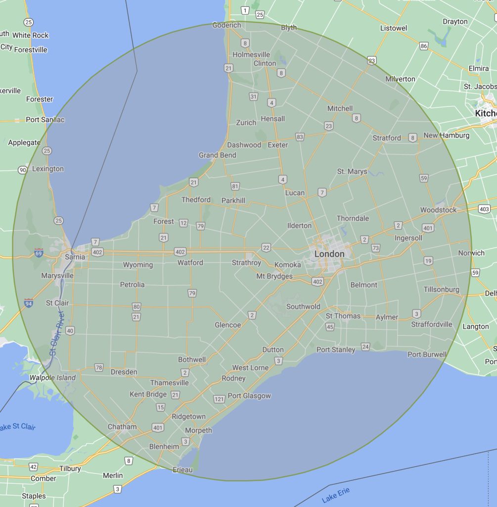 Delivery radius for SJ Garden Sheds