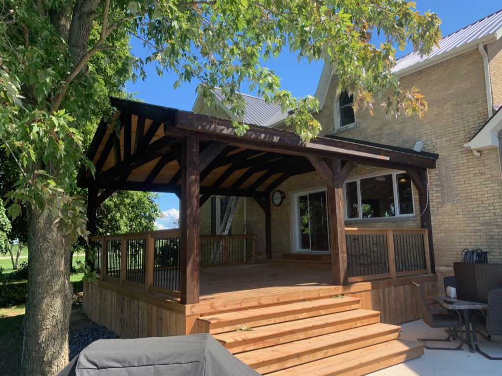 Timber frame covered deck